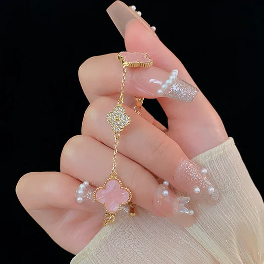 Pink Diamond Clover Bracelet – Premium Edition